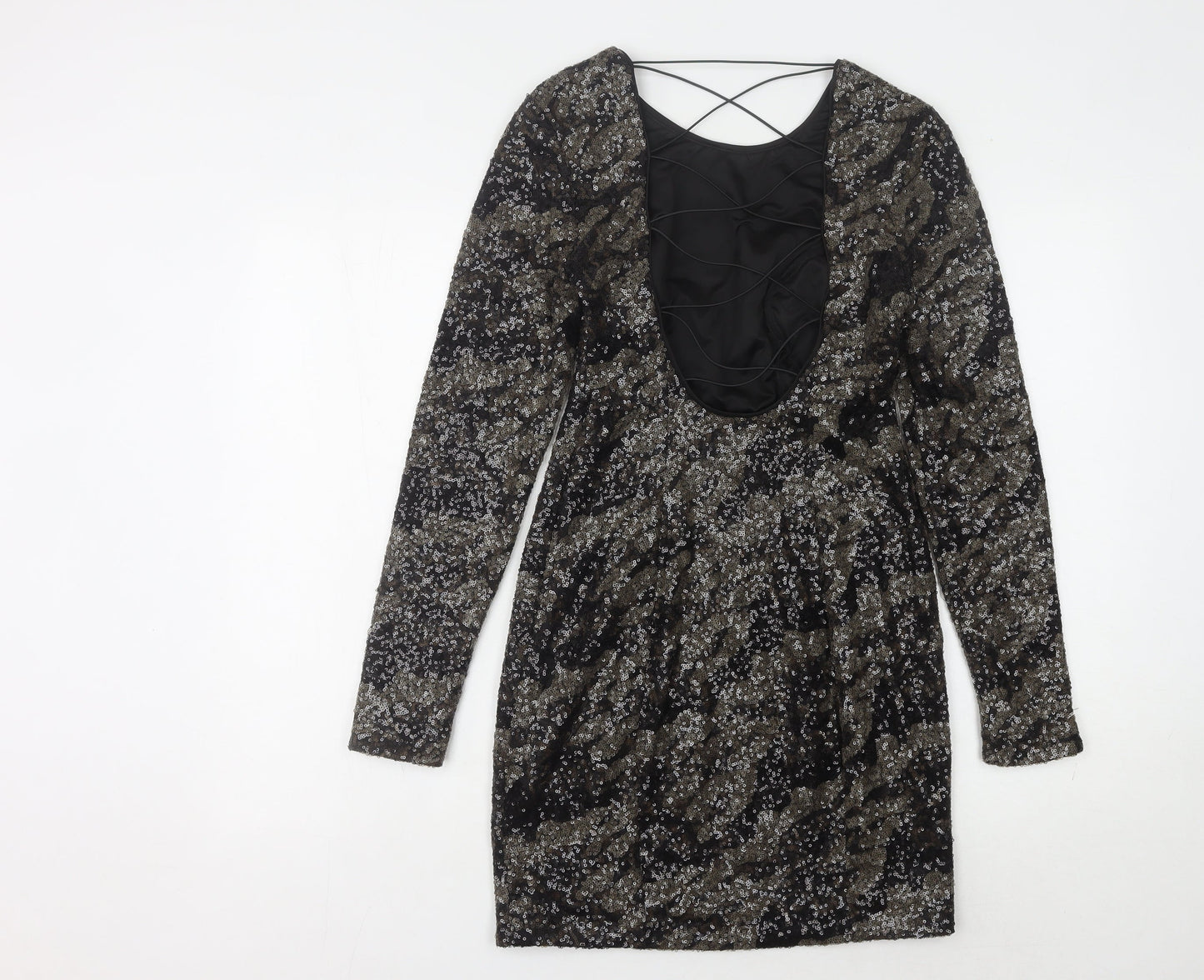 Guess Women's Black Sequin Mini Bodycon Dress Size 6