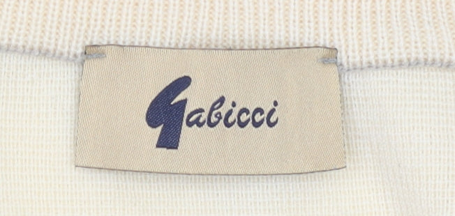 Gabicci Men's Beige V-Neck Knit Pullover Jumper XL