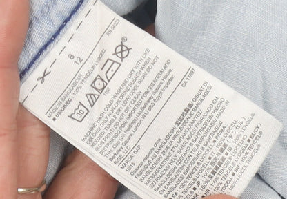 Gap Women's Blue Button-Up Shirt - Size 8