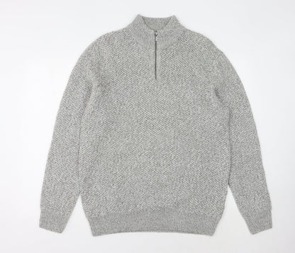 Next Men's Grey Chunky-Knit Pullover L