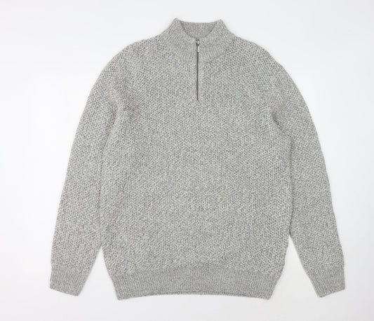 Next Men's Grey Chunky-Knit Pullover L