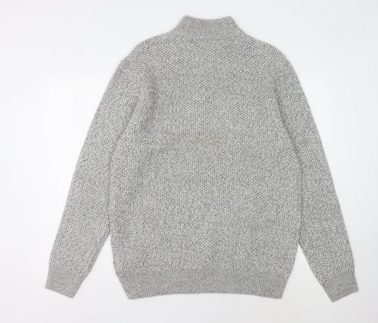 Next Men's Grey Chunky-Knit Pullover L