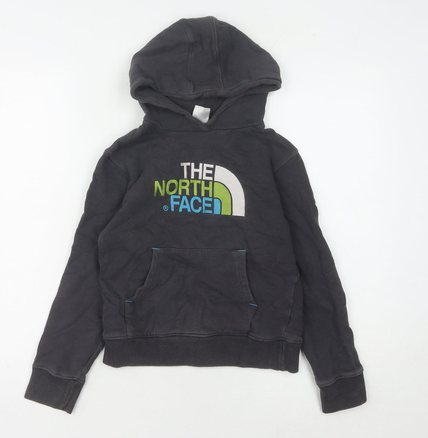 North Face Boys Black Hoodie, Size S, Cotton Pullover