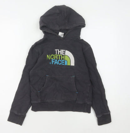 North Face Boys Black Hoodie, Size S, Cotton Pullover