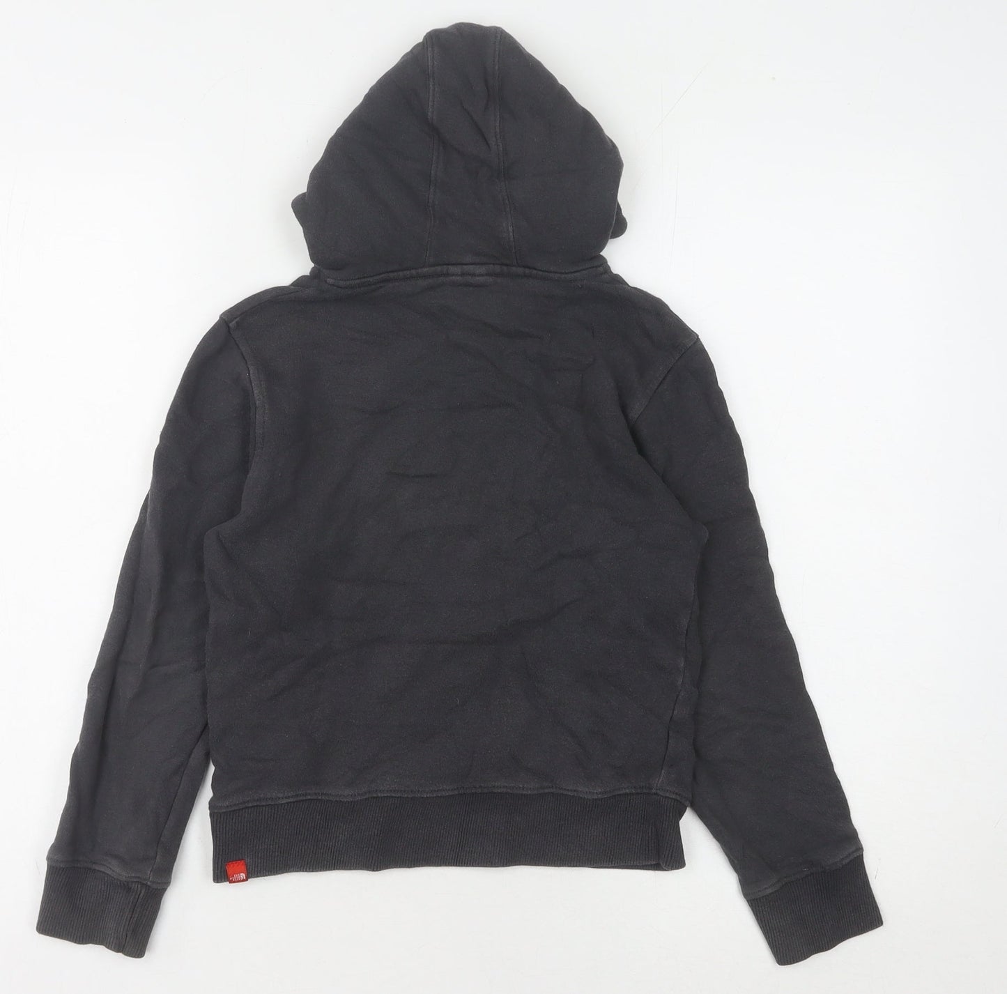 North Face Boys Black Hoodie, Size S, Cotton Pullover