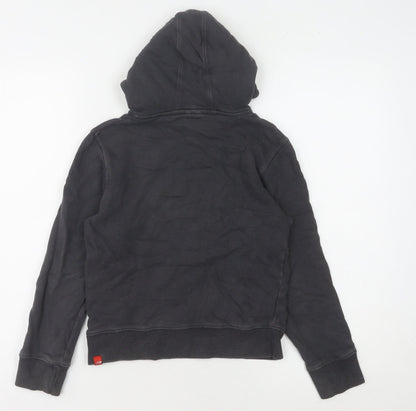 North Face Boys Black Hoodie, Size S, Cotton Pullover