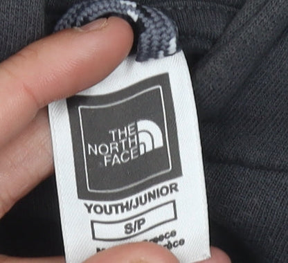 North Face Boys Black Hoodie, Size S, Cotton Pullover