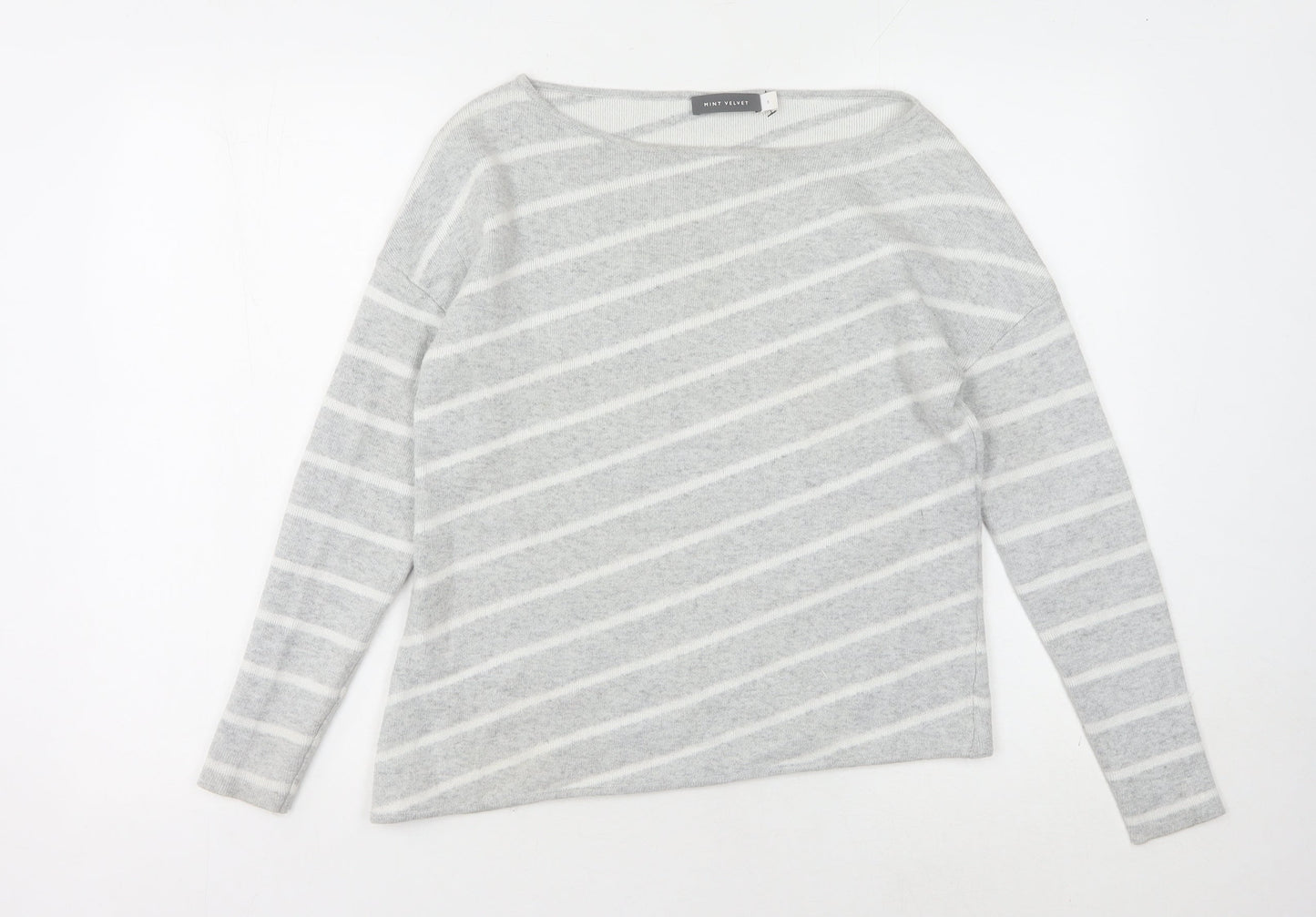 Womens UK Size 8 Mint Velvet Grey Pullover Jumper