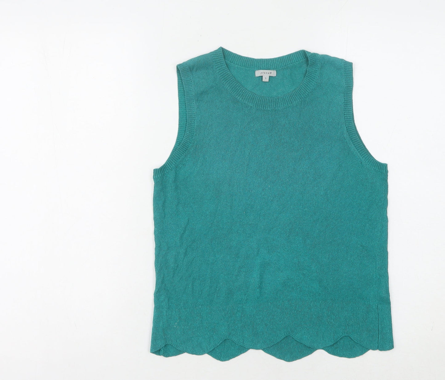 Womens UK Size S Jigsaw Green Jersey Tank