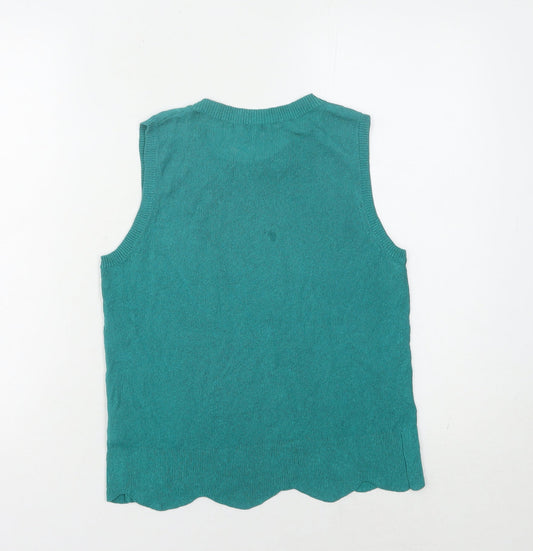Womens UK Size S Jigsaw Green Jersey Tank
