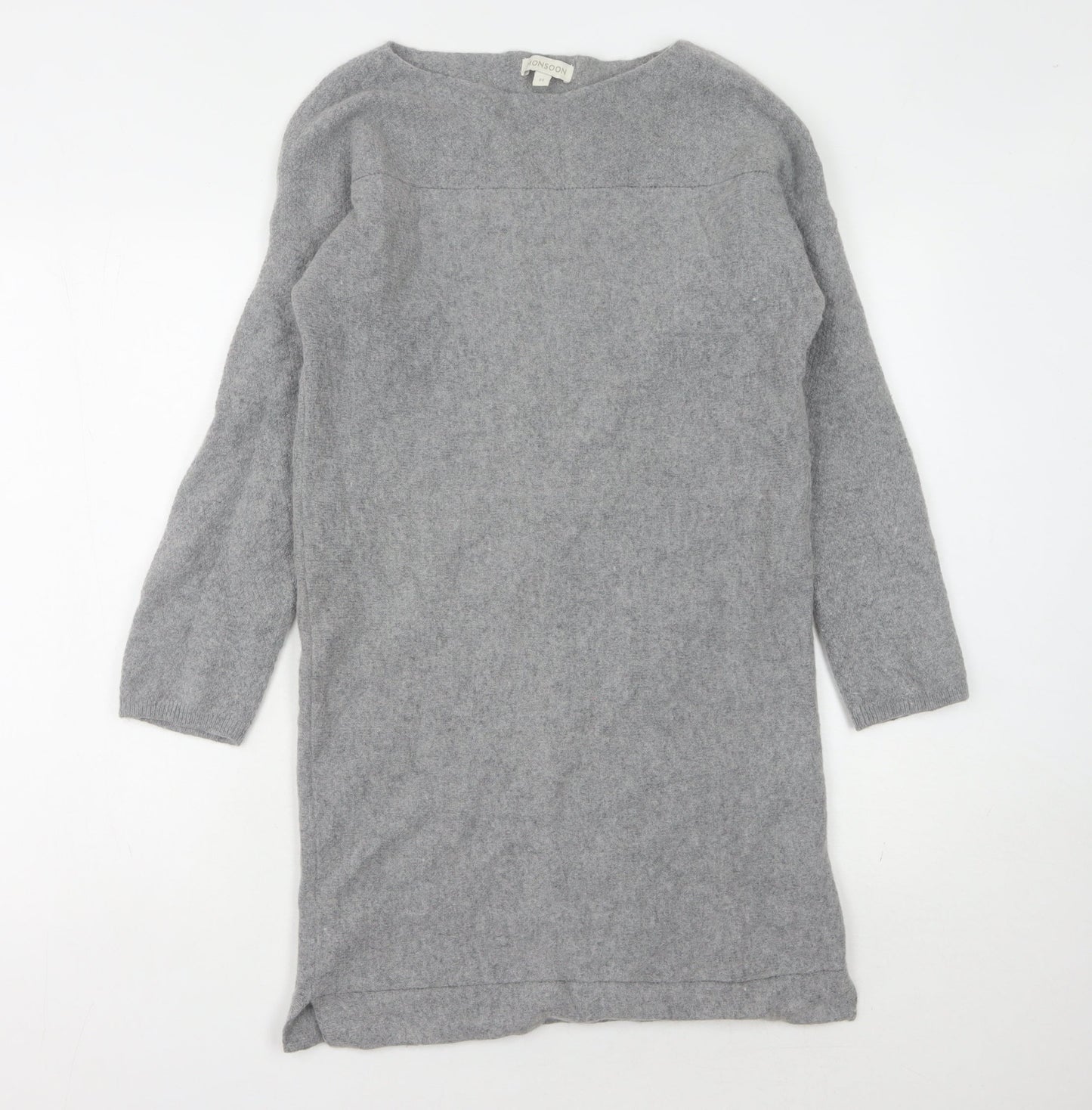 Monsoon Women's Grey Wool Knit Shift Dress M