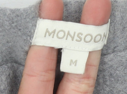 Monsoon Women's Grey Wool Knit Shift Dress M