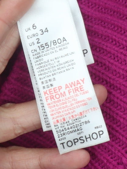 Womens UK Size UK 6 Topshop Purple Pullover Jumper