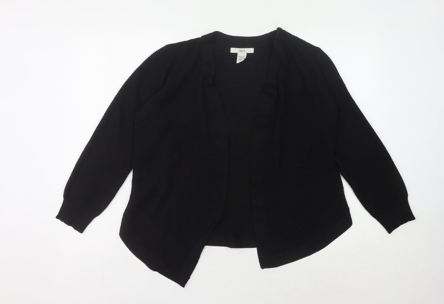 Isela Women's Black Open Front Cardigan M Polyester