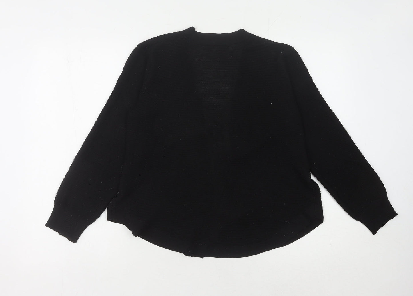 Isela Women's Black Open Front Cardigan M Polyester
