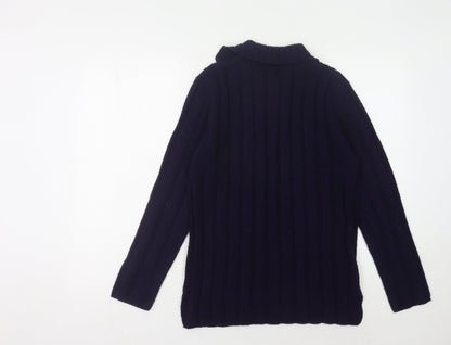 Primark Women's Blue Collared Pullover Jumper Size 10-12