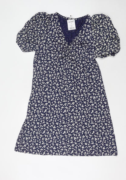 Next Women's Blue Floral Shift Dress Size 16