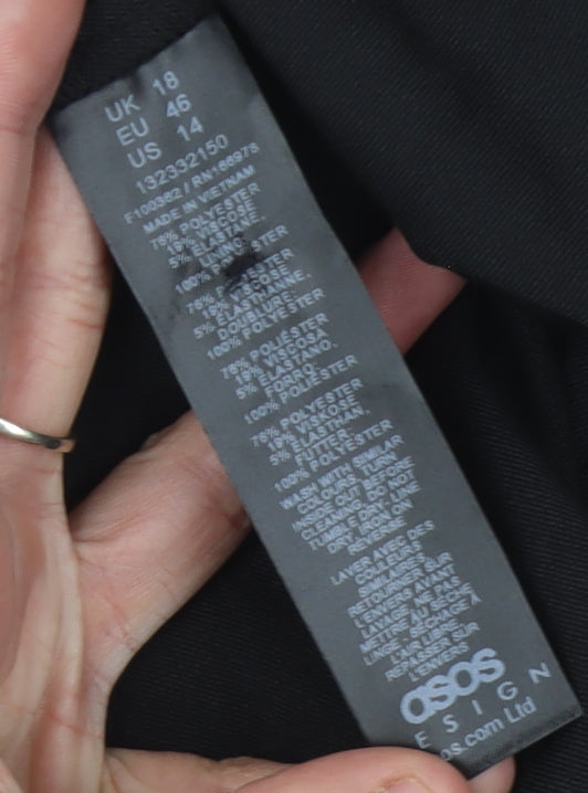 ASOS Design Women's Black Cargo Trousers Size 18