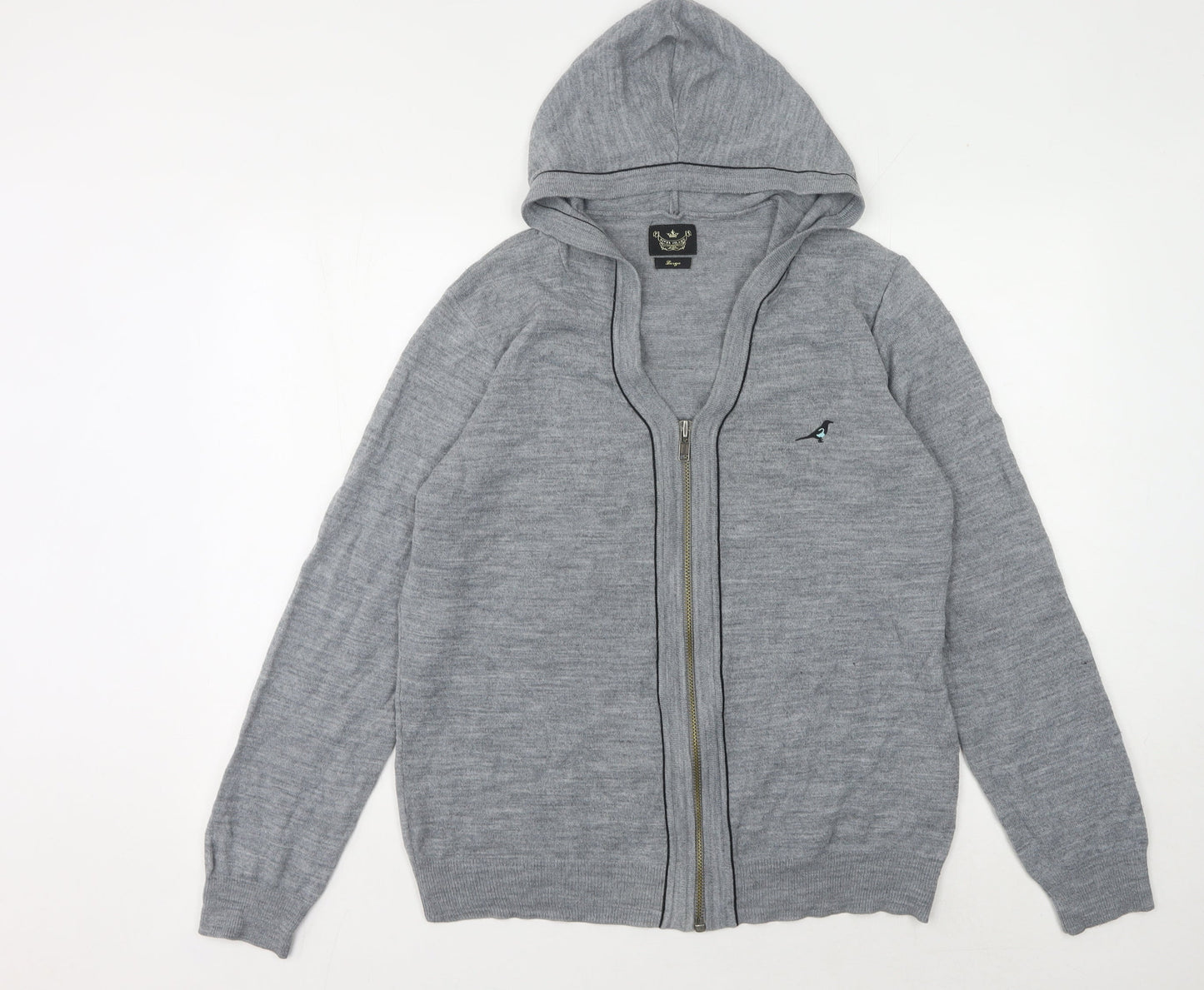 River Island Grey Full Zip Hooded Jumper L for Men