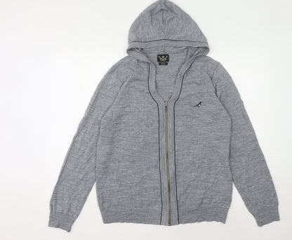 River Island Grey Full Zip Hooded Jumper L for Men