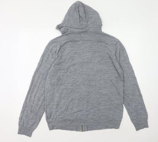 River Island Grey Full Zip Hooded Jumper L for Men