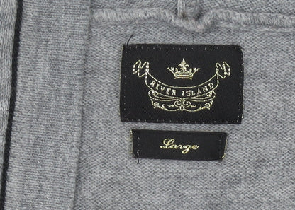 River Island Grey Full Zip Hooded Jumper L for Men