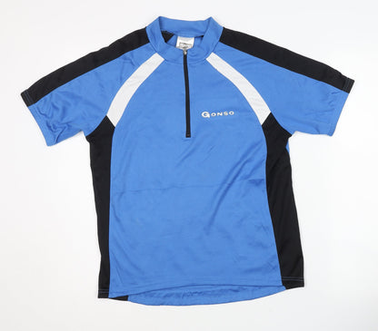 Gonso Men's Blue Cycling Jersey, Size M, 1/4 Zip
