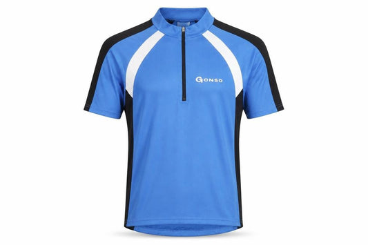 Gonso Men's Blue Cycling Jersey, Size M, 1/4 Zip