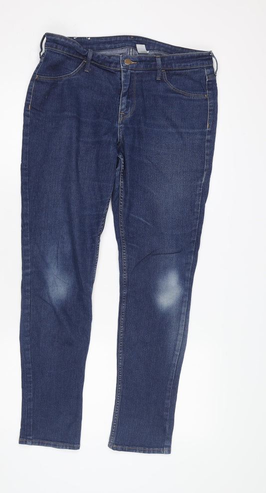 Additional front view of &Denim women’s blue skinny jeans, size UK 32