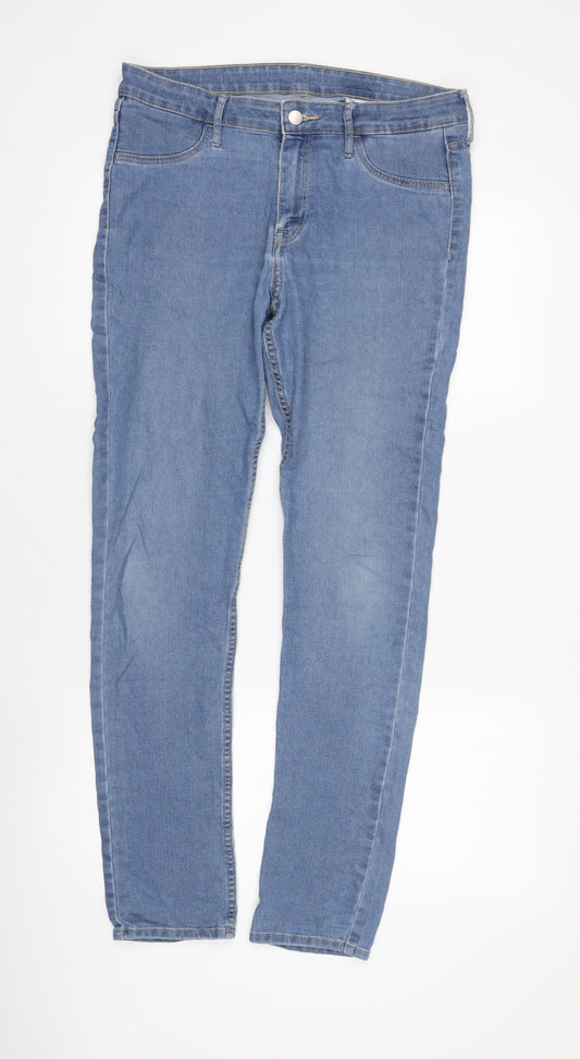 H&M Men's Blue Skinny Jeans, Size 32, Light Wash