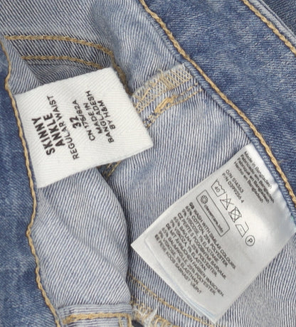 H&M Men's Blue Skinny Jeans, Size 32, Light Wash