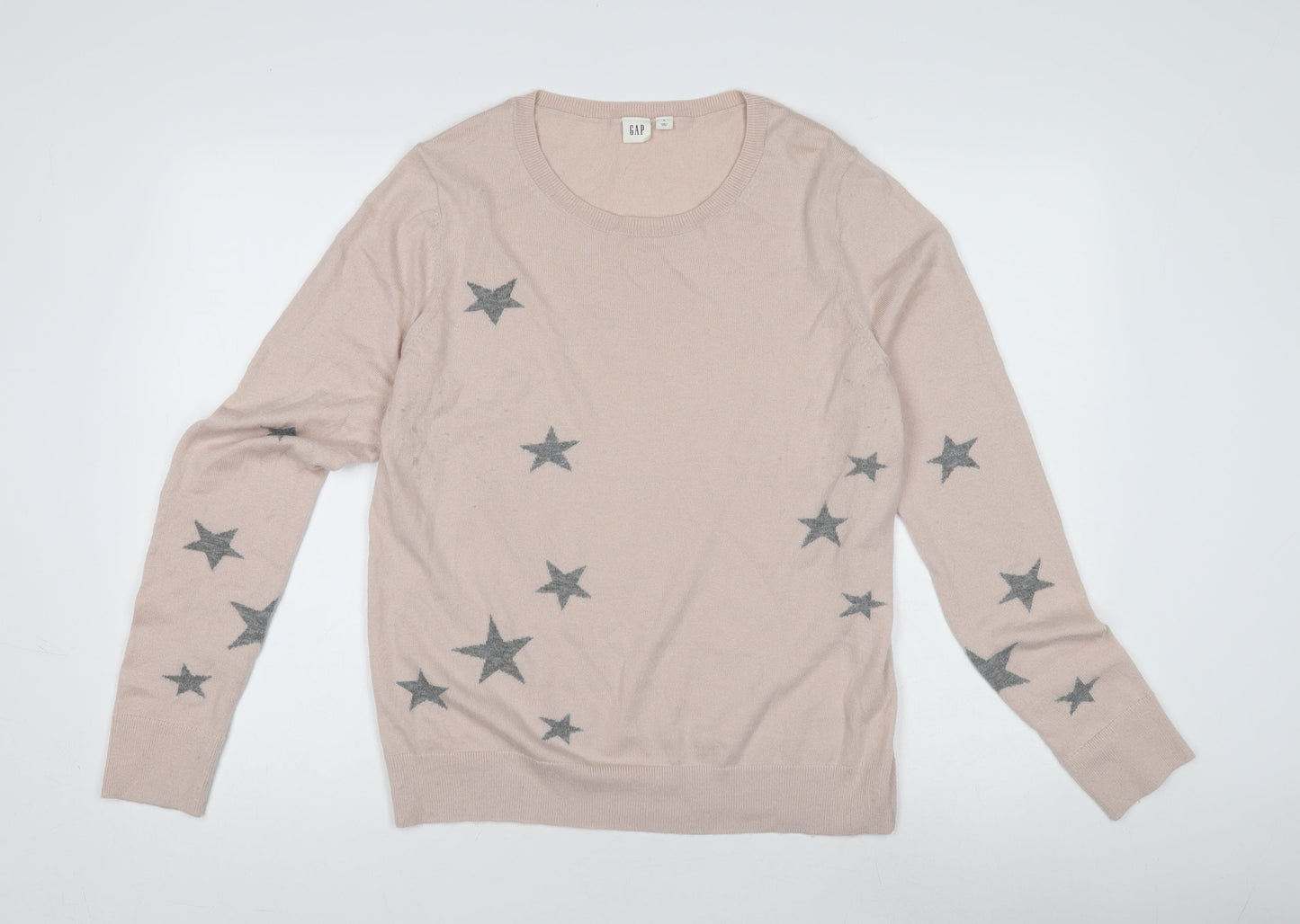 GAP Women's Beige Star Pullover Jumper Size L