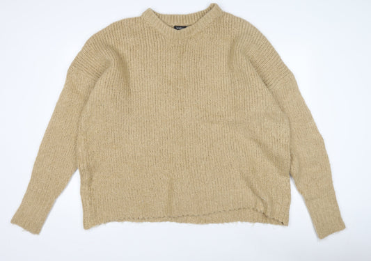 Boohoo Women's Beige Pullover Jumper, M, Chunky Knit