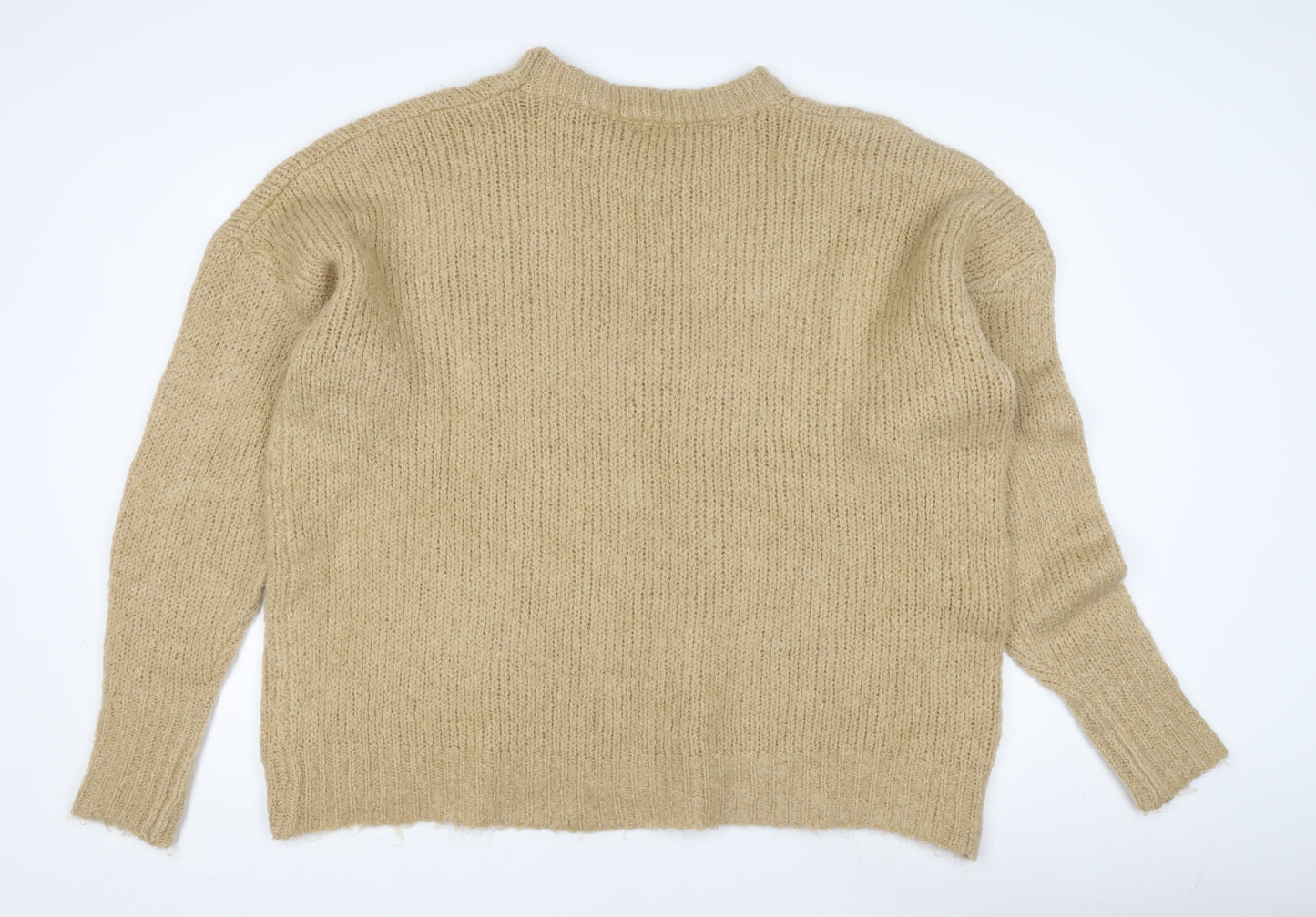 Boohoo Women's Beige Pullover Jumper, M, Chunky Knit