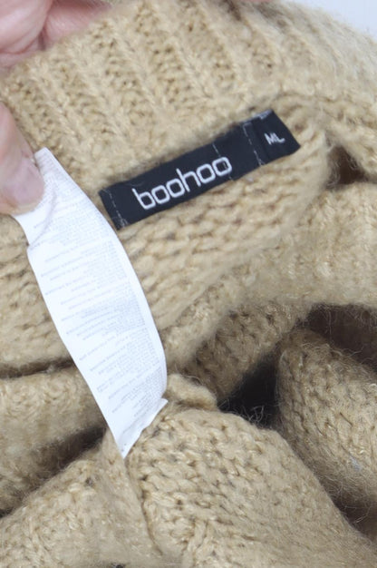 Boohoo Women's Beige Pullover Jumper, M, Chunky Knit