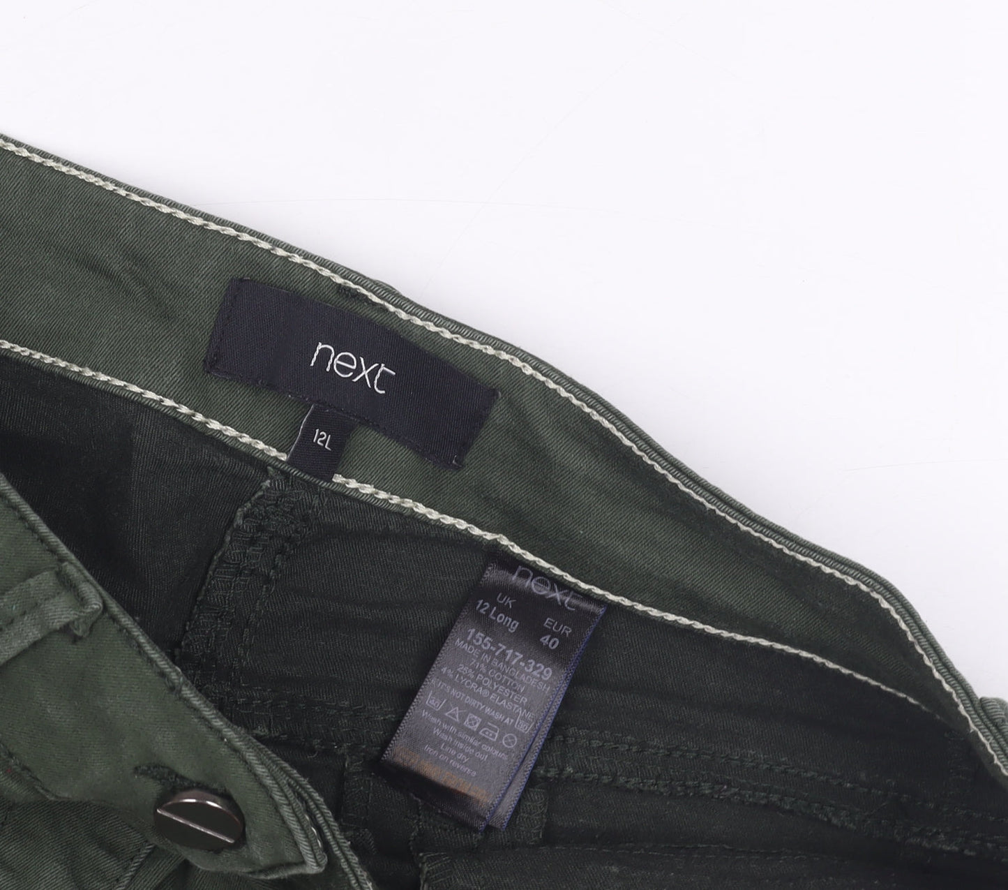 Next Women's Green Cropped Trousers Size 12 Long