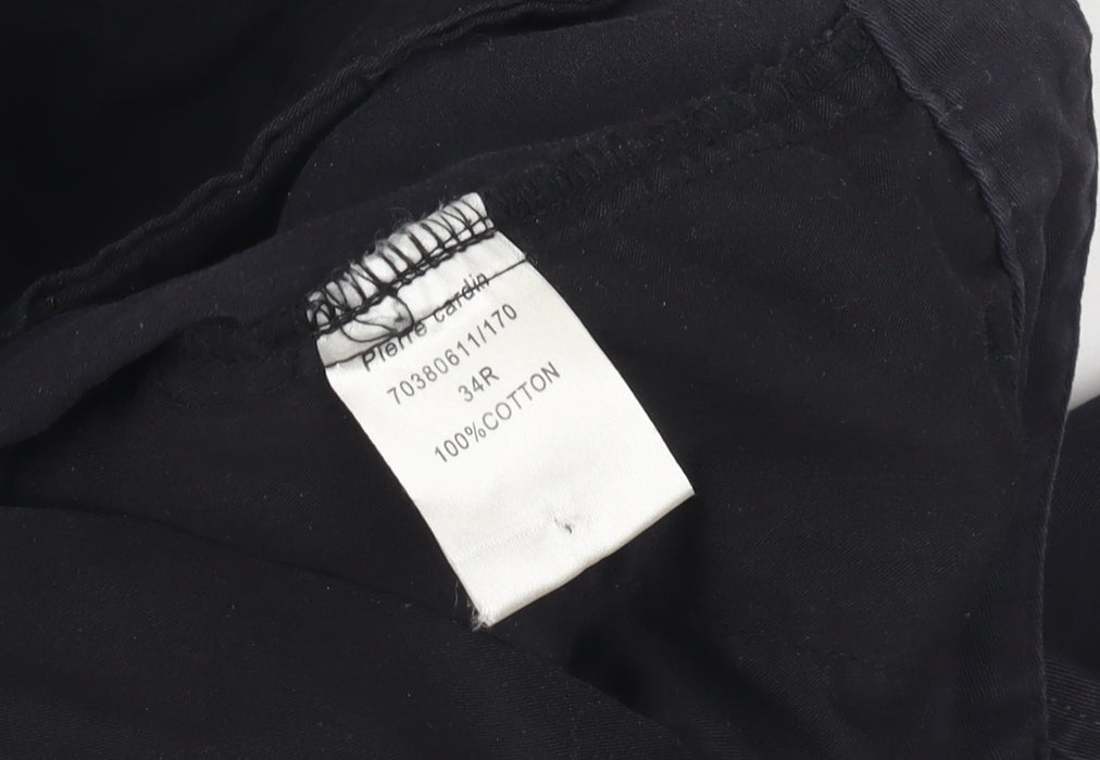 Pierre Cardin Men's Black Chino Trousers Size 34R