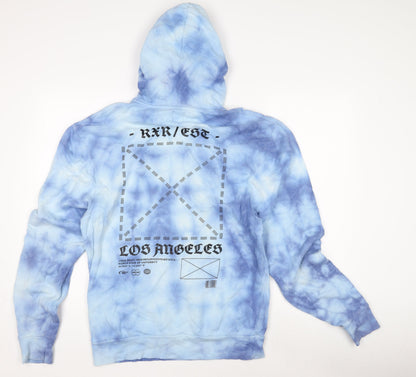 Mens UK Size S River Island Blue Pullover Hoodie