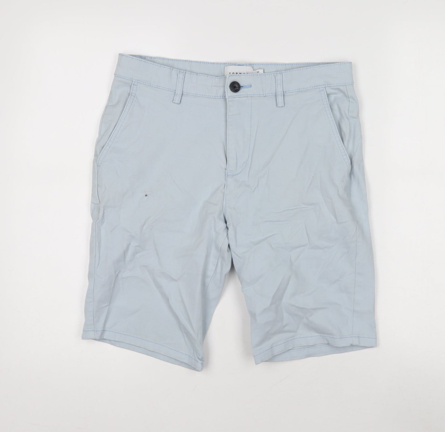Topman Blue Chino Shorts, Men's 30