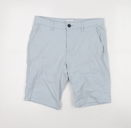 Topman Blue Chino Shorts, Men's 30