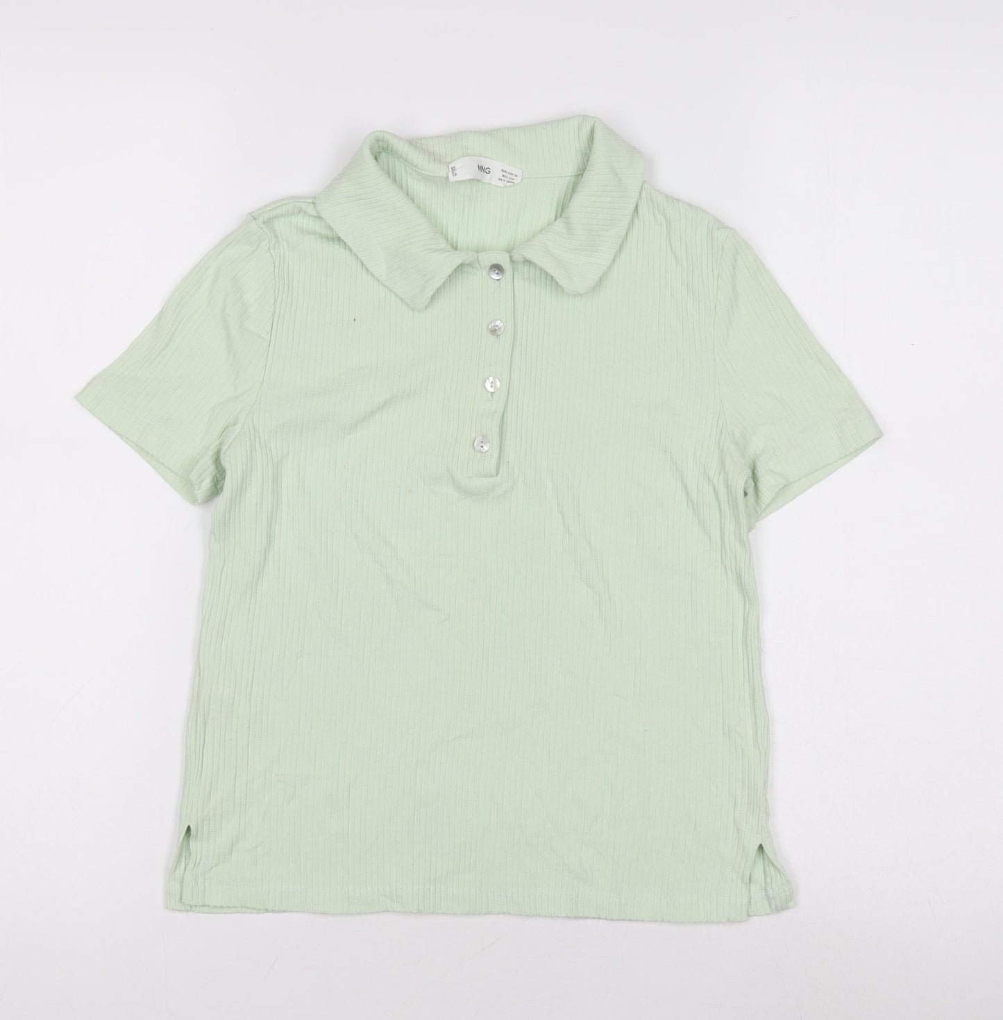 Womens UK Size XS MNG Green Basic Polo