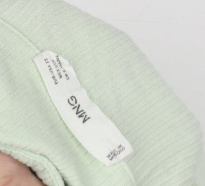 Womens UK Size XS MNG Green Basic Polo
