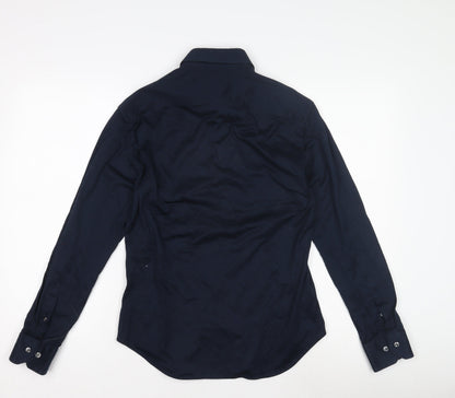 Dan Zilte Men's Blue Long Sleeve Button-Up Shirt