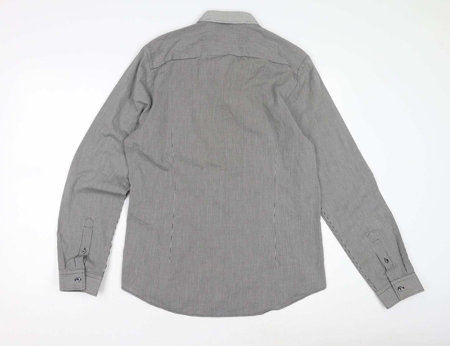 Burton Menswear Men's Grey Slim Fit Check Shirt M