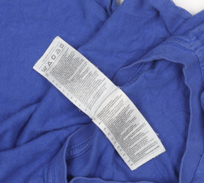 Adidas Men's Blue Graphic Print T-Shirt - M, Crew Neck