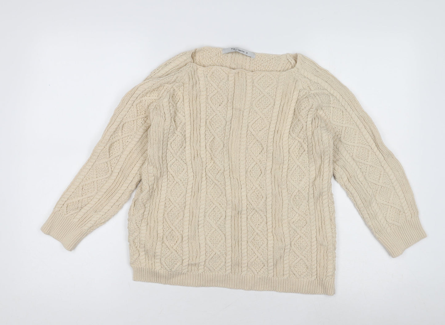 Womens UK Size M TRU collection Beige Pullover Jumper