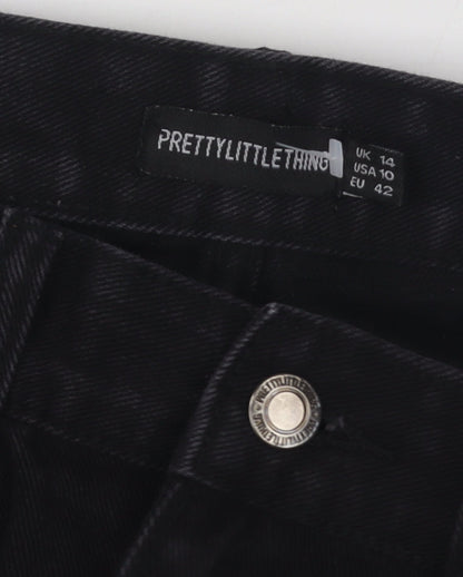 PrettyLittleThing Women's Black Jeans Size 14 Distressed