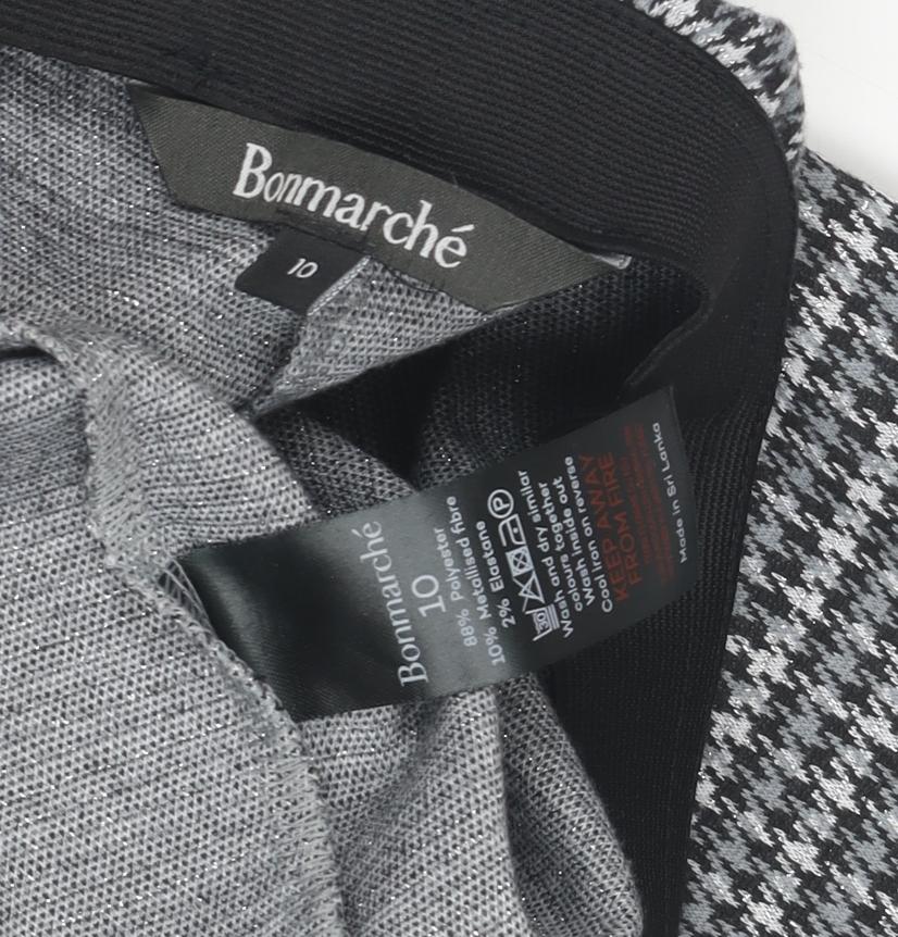 Bonmarché Women's Black Check Trousers Size 10