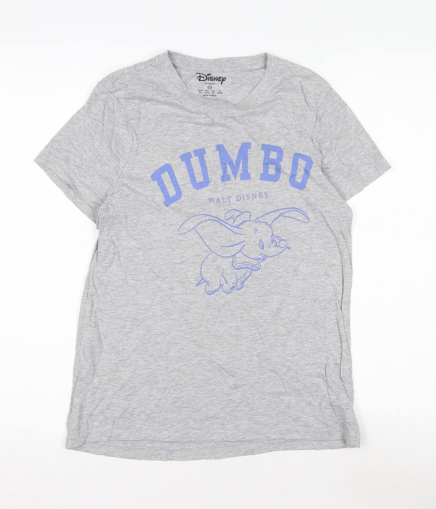Womens UK Size 2XS Disney Grey Basic T-Shirt