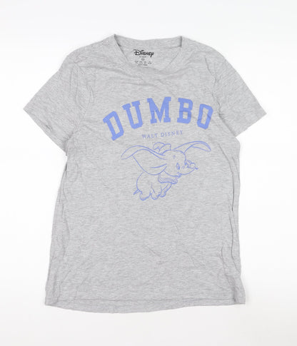 Womens UK Size 2XS Disney Grey Basic T-Shirt